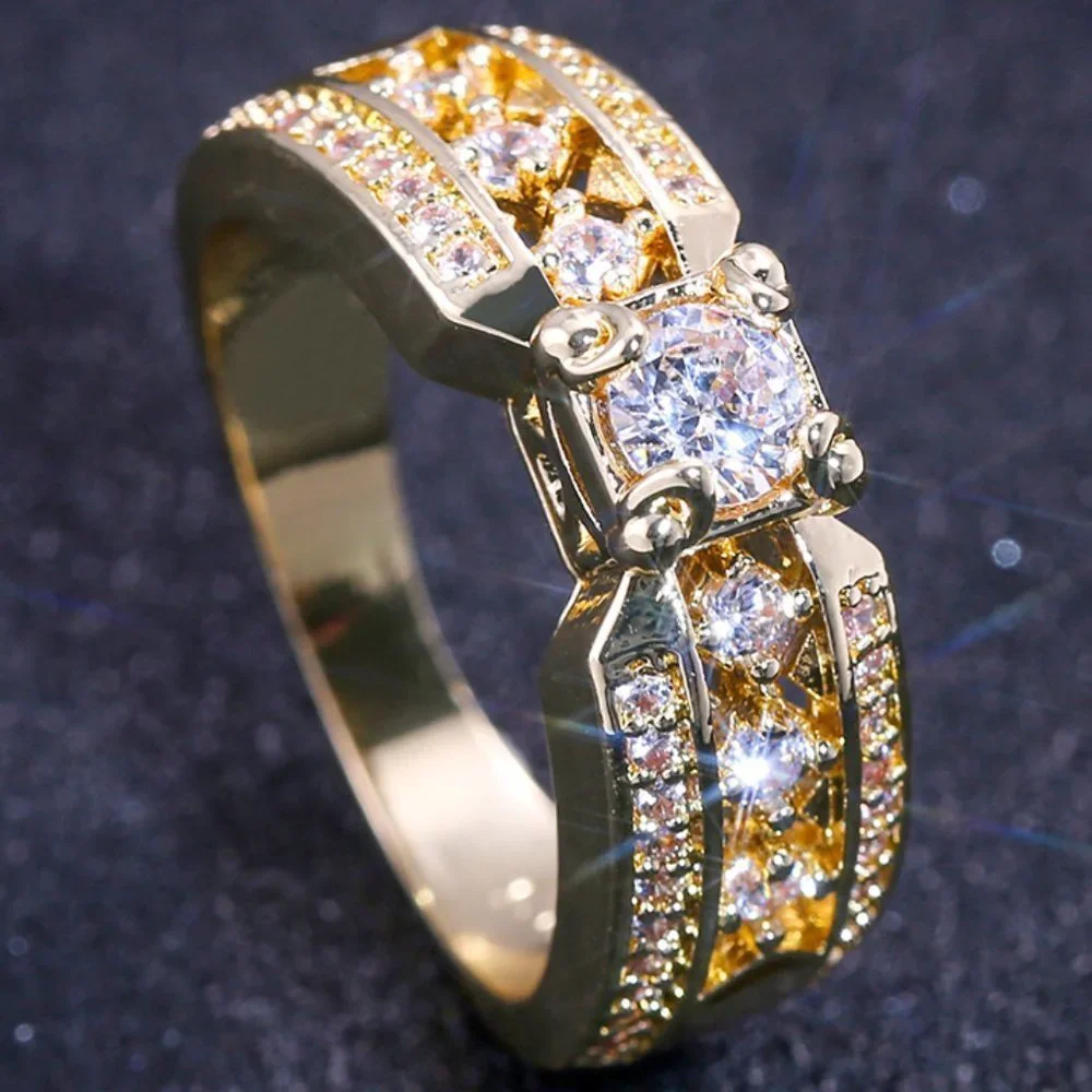 💝14K Gold Plated Beautiful Fashionable CZ Ring, GPMB1496 - Picture 2 of 8